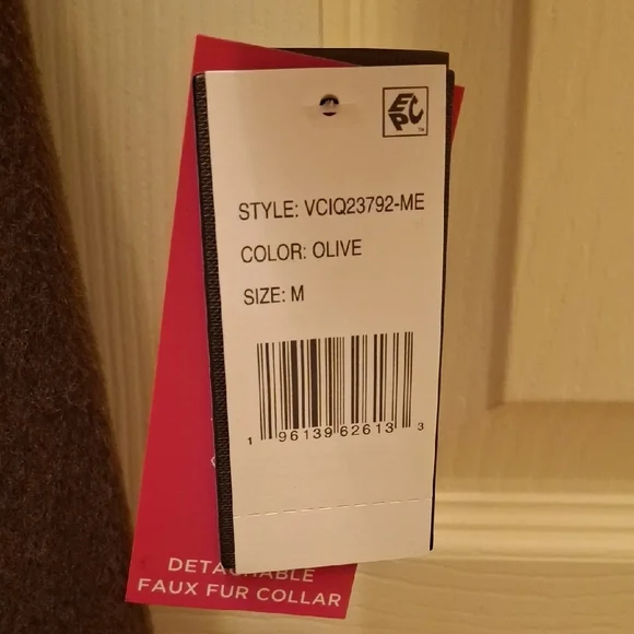 Luxurious Brown Faux Fur Collar Coat Vince Camuto OLIVE NWT M - Picture 2 of 14